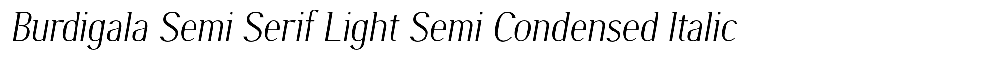 Burdigala Semi Serif Light Semi Condensed Italic image